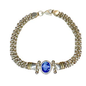 Pulsera fina con centro en cubic