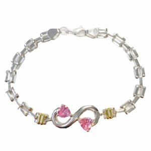 Pulsera Plata y oro con centro infinito
