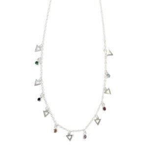 Collar Tríangulo y piedras Plata 925