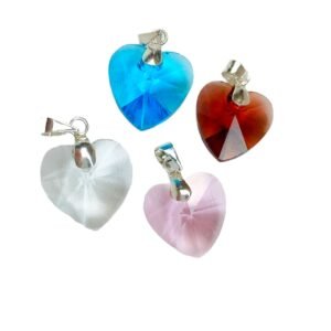 Dije corazón Cristal plata 925