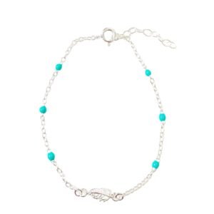 Pulsera de plata 925 con dije y bolitas