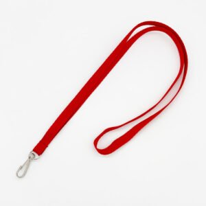 Cinta Poliéster Roja 90cm c/Argolla sin fin 10mm y Mosquetón Simple