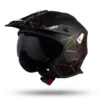 CASCO SHERATAN JET BLACK-GRAPHIC+VISERA CLEAR TALLE M 57-58 CM