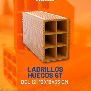 LADRILLO HUECO 12 6 TUBOS