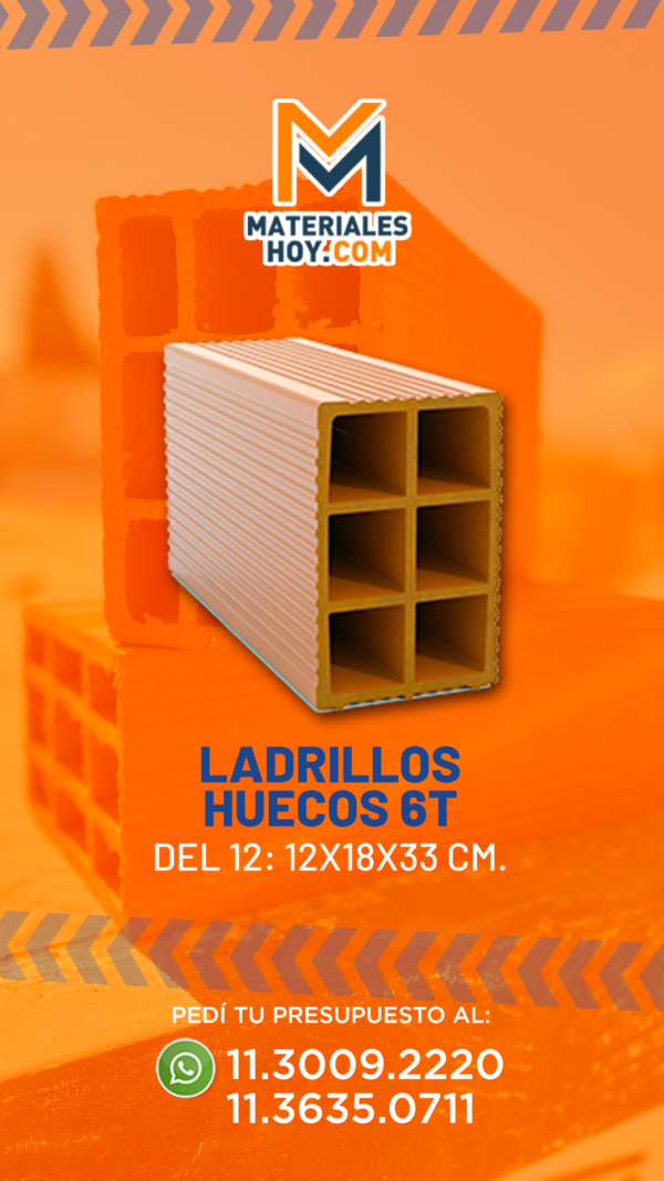 LADRILLO HUECO 12 6 TUBOS