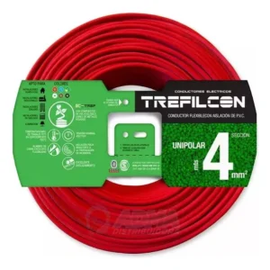 Cable Unipolar 1x4mm Normalizado Trefilcon X 100 Metros Color de la cubierta Rojo