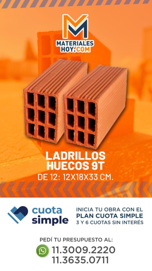 Ladrillos Huecos 9 T