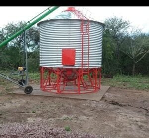 Silo con elevador de grano