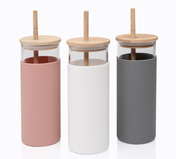 Vaso con tapa y sorbete bamboo OCEAN B52