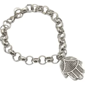 Pulseras En Acero Dije Mano De Fatima
