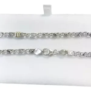 Cadena Caracol Maciza De Plata Y Oro