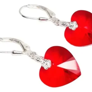 Aros Cristal Swarovski Corazón 14mm Plata 925
