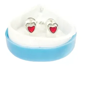 Aros Abridores Corazón Con Cubic En Plata 925