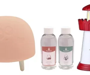 Kit Humidif Faro + 2 Esencias Luz Noche Infantil Honguito