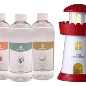Humidificador Faro Luz Led Usb Aromatizador+3 Esencias 250ml