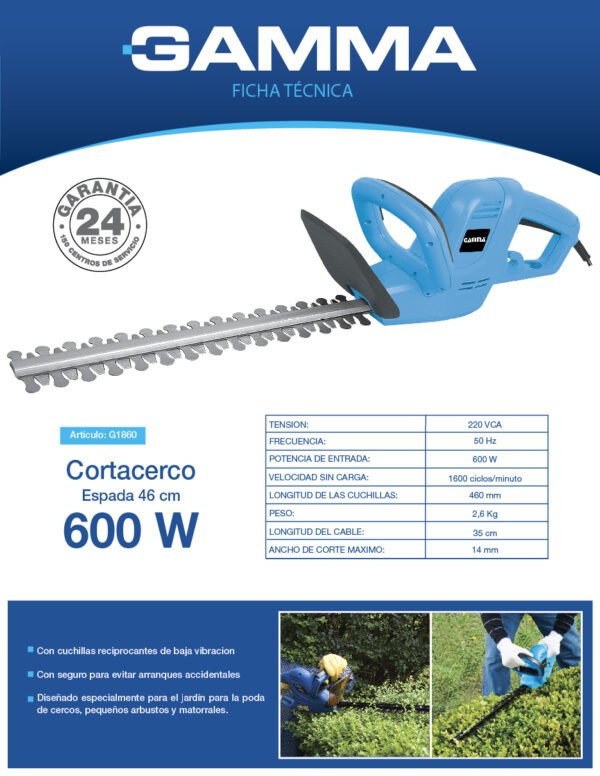 Cortacerco eléctrico 600w - G1860AR - Imagen 3