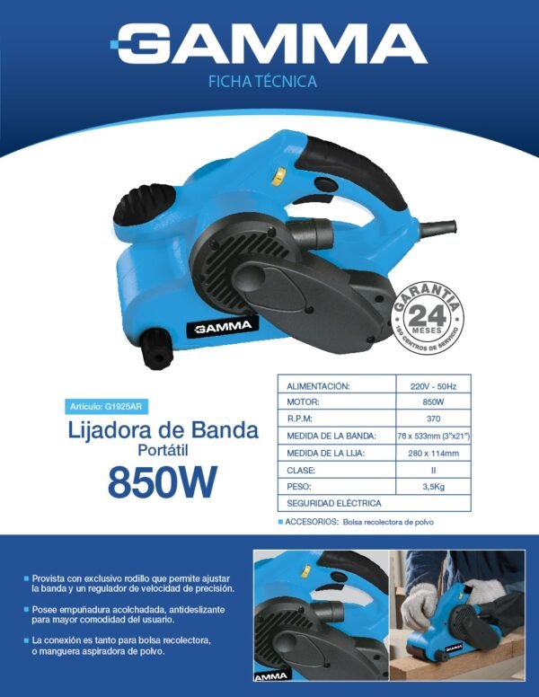 Lijadora de banda 850w - G1925AR - Imagen 3