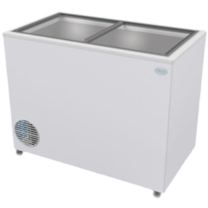 Evaporador con caño de cobre en todos los modelos. Marcos de ABS Termoformados, tapas cristal anti empañante deslizantes.