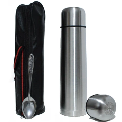 Termo de acero inoxidable visionner 1l con funda y cuchara