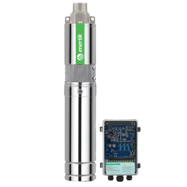 Diámetro 3″. Potencia: 120W. Tipo Impeller. Sistema independiente con tecnología MPPT. Ideal para ser instalado en lugares remotos ya que funciona de forma automática y autónoma e incluye sensor de nivel de pozo / de tanque. Estructura de acero inoxidable. Funcionan con y sin baterías.