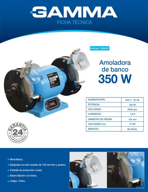 AMOLADORA DE BANCO 350 W - G1684AR - Imagen 2