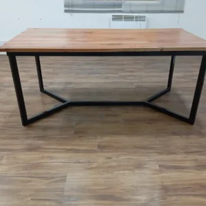 Mesa Rustica Hierro Y Madera Roble Comedor Quincho Galeria