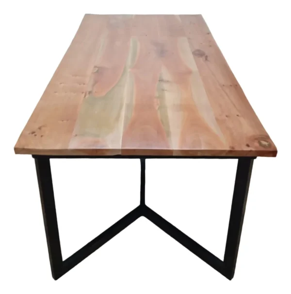 Mesa Rustica Hierro Y Madera Roble Comedor Quincho Galeria - Imagen 3