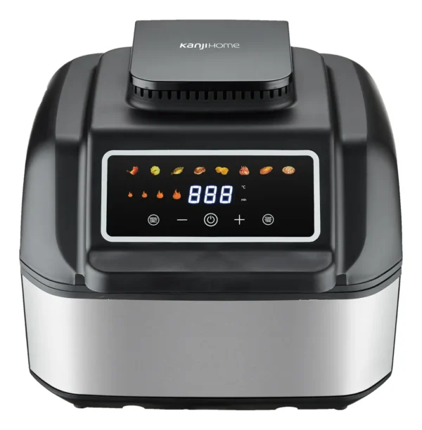 Freidora De Aire 7 Litros Con Grill - Kanjihome Kjh-1800dc Color Negro Y Plateada - Imagen 2