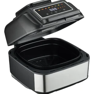 Freidora De Aire 7 Litros Con Grill - Kanjihome Kjh-1800dc Color Negro Y Plateada