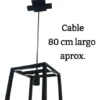 Lampara Hierro Colgante Negro 1 Luz Vintage Rectangular