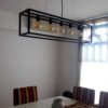 Lampara Hierro Colgante Negro 5 Luces Vintage Rectangular