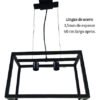 Lampara Hierro Colgante Negro 2 Luces Vintage Rectangular