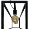 Lampara Hierro Colgante Negro 5 Luces Vintage Rectangular