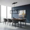 Lampara Hierro Colgante Negro 3 Luces Vintage Rectangular