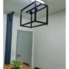 Lampara Hierro Colgante Negro 2 Luces Vintage Rectangular