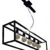 Lampara Hierro Colgante Negro 5 Luces Vintage Rectangular