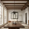 Lampara Hierro Colgante Negro 1 Luz Vintage Rectangular