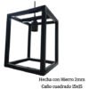 Lampara Hierro Colgante Negro 1 Luz Vintage Rectangular