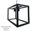 Lampara Hierro Colgante Negro 2 Luces Vintage Rectangular
