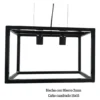 Lampara Hierro Colgante Negro 2 Luces Vintage Rectangular