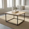 Mesa Ratona Hierro Madera Minimalista 55 X 55 Petiribi